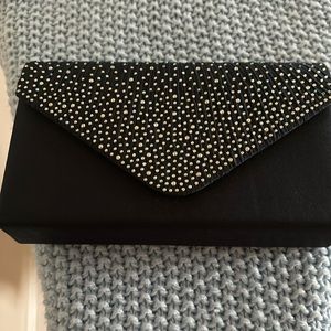 Navy blue clutch handbag